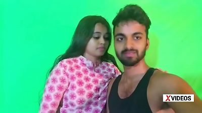 steamy Indian pair standing doggy style hard-core creampie hook-up