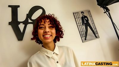 Curly redhead Latina Exited For first ass fucking casting jizz flow