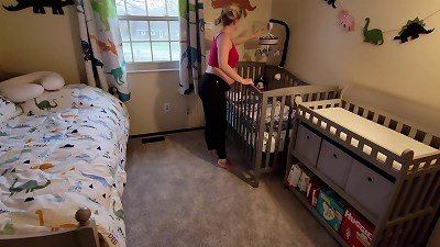 pregnant mommy gets stuck in crib and son has to come help her get out